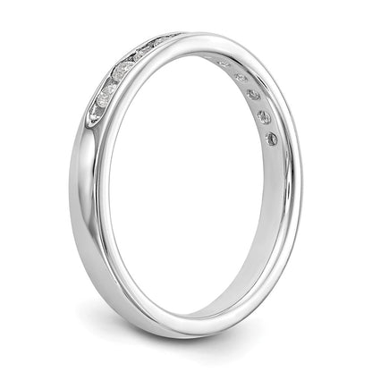 14k White Gold 11-Stone 1/3 carat Round Diamond Complete Channel Band