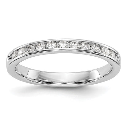 14k White Gold 11-Stone 1/3 carat Round Diamond Complete Channel Band