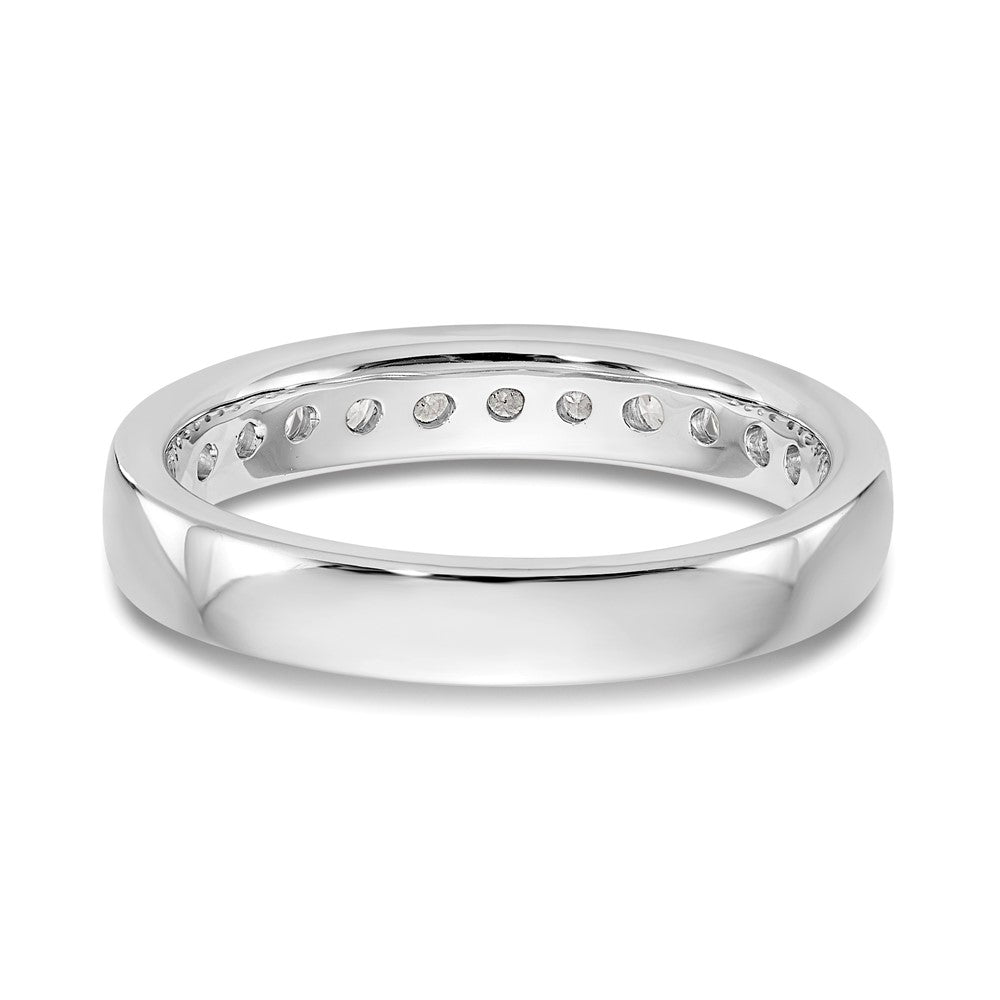 14k White Gold True Origin Lab Grown SI/VS Near Colorless 1/2 Ct. Round Diamond Men's Channel Band Ring