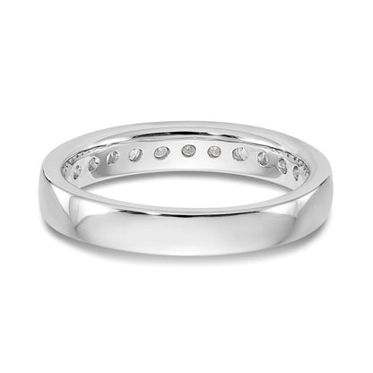 14k White Gold True Origin Lab Grown SI/VS Near Colorless 1/2 Ct. Round Diamond Men's Channel Band Ring