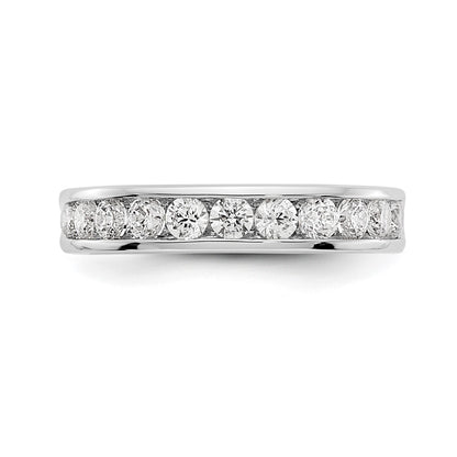 14K White Gold 11-Stone Real Diamond Channel Band