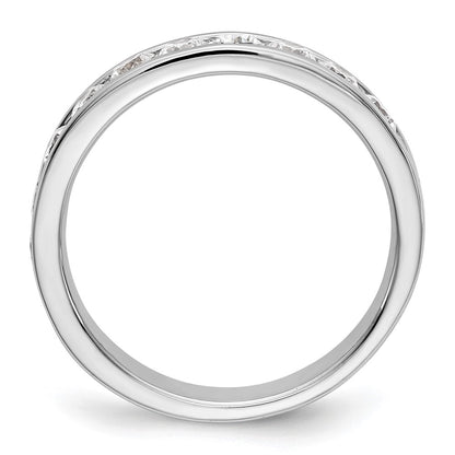 14K White Gold 11-Stone Real Diamond Channel Band