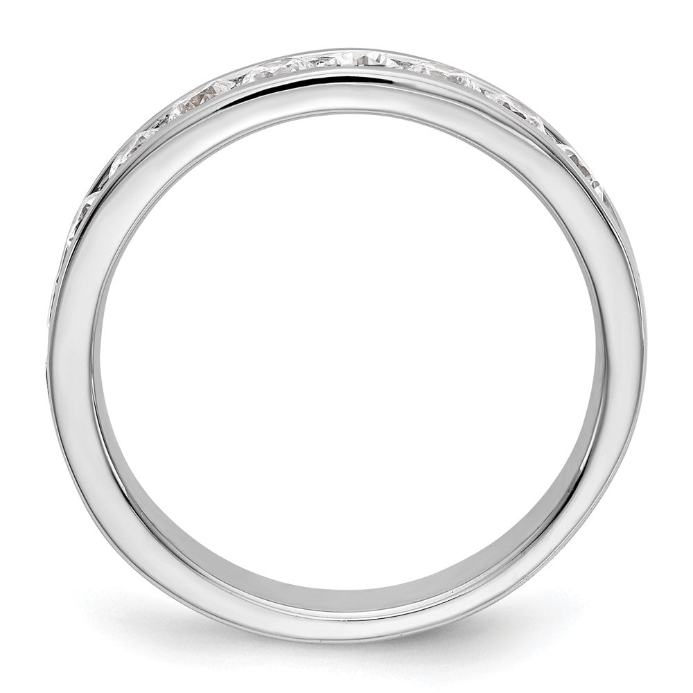 14K White Gold 11-Stone Real Diamond Channel Band