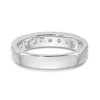 14K White Gold 11-Stone Real Diamond Channel Band