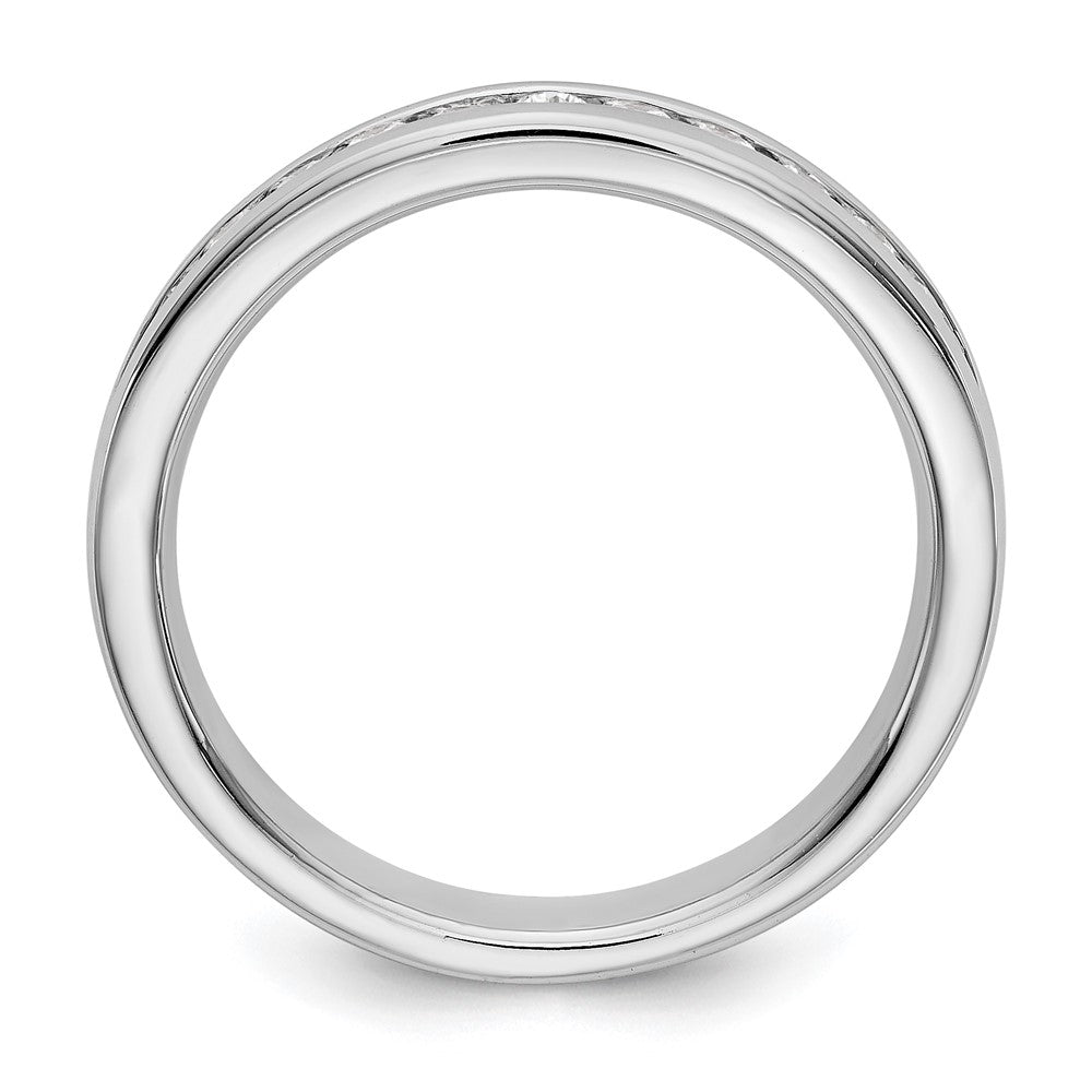 14k White Gold 11-Stone 1/3 carat Round Diamond Complete Channel Band