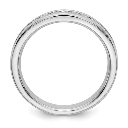 14k White Gold 11-Stone 1/3 carat Round Diamond Complete Channel Band