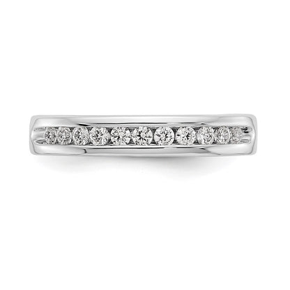 14k White Gold 11-Stone 1/3 carat Round Diamond Complete Channel Band