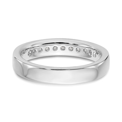 14K White Gold 11-Stone Real Diamond Channel Band