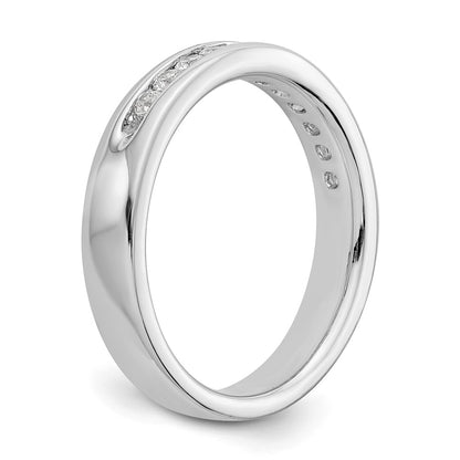 14k White Gold 11-Stone 1/3 carat Round Diamond Complete Channel Band