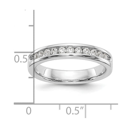 14K White Gold 11-Stone Real Diamond Channel Band