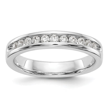 14k White Gold 11-Stone 1/3 carat Round Diamond Complete Channel Band