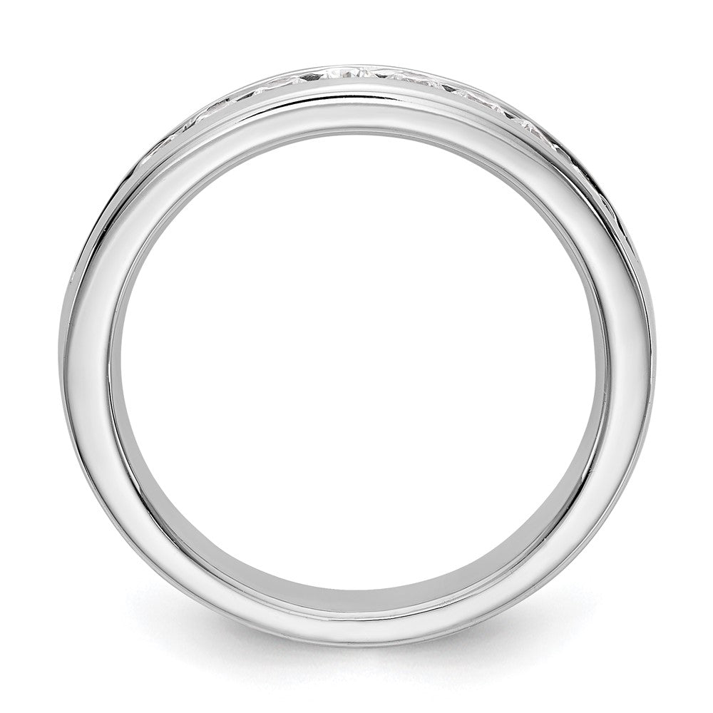 14K White Gold 11-Stone Real Diamond Channel Band