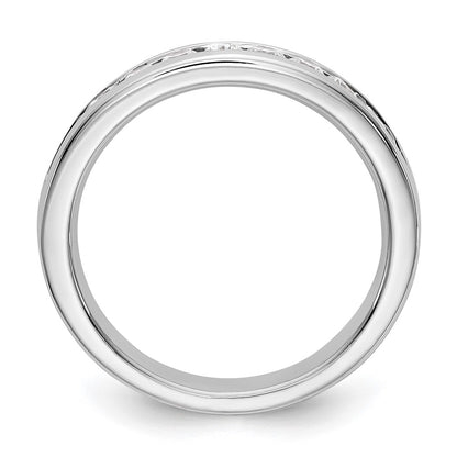 14k White Gold 11-Stone 1/2 carat Round Diamond Complete Channel Band