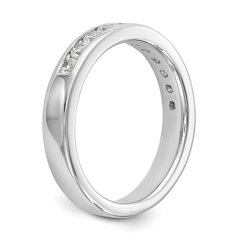 14K White Gold 11-Stone Real Diamond Channel Band