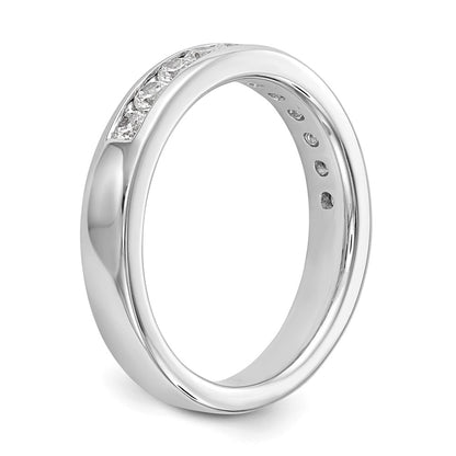 14K White Gold 11-Stone Real Diamond Channel Band