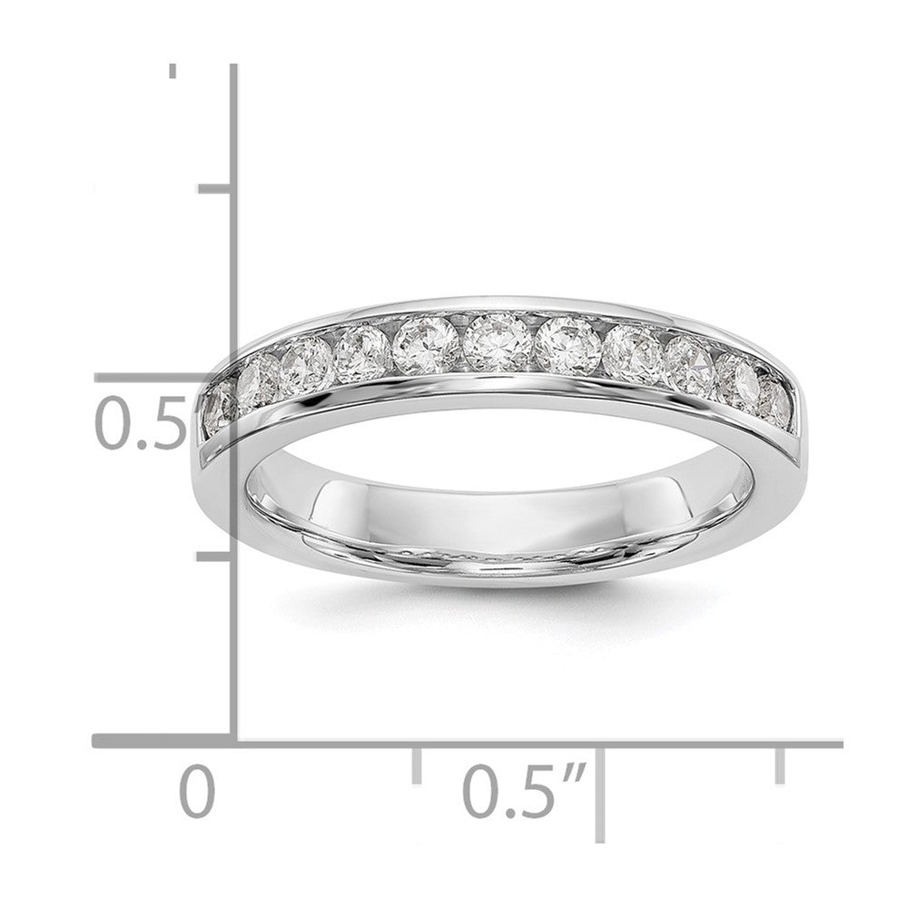 14k White Gold 11-Stone 1/2 carat Round Diamond Complete Channel Band