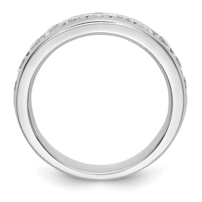 14k White Gold 11-Stone 1 carat Round Diamond Complete Channel Band