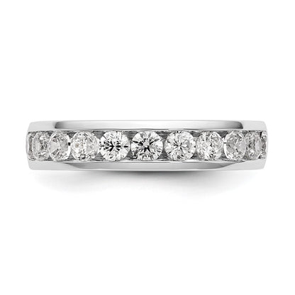 14k White Gold 11-Stone 1 carat Round Diamond Complete Channel Band