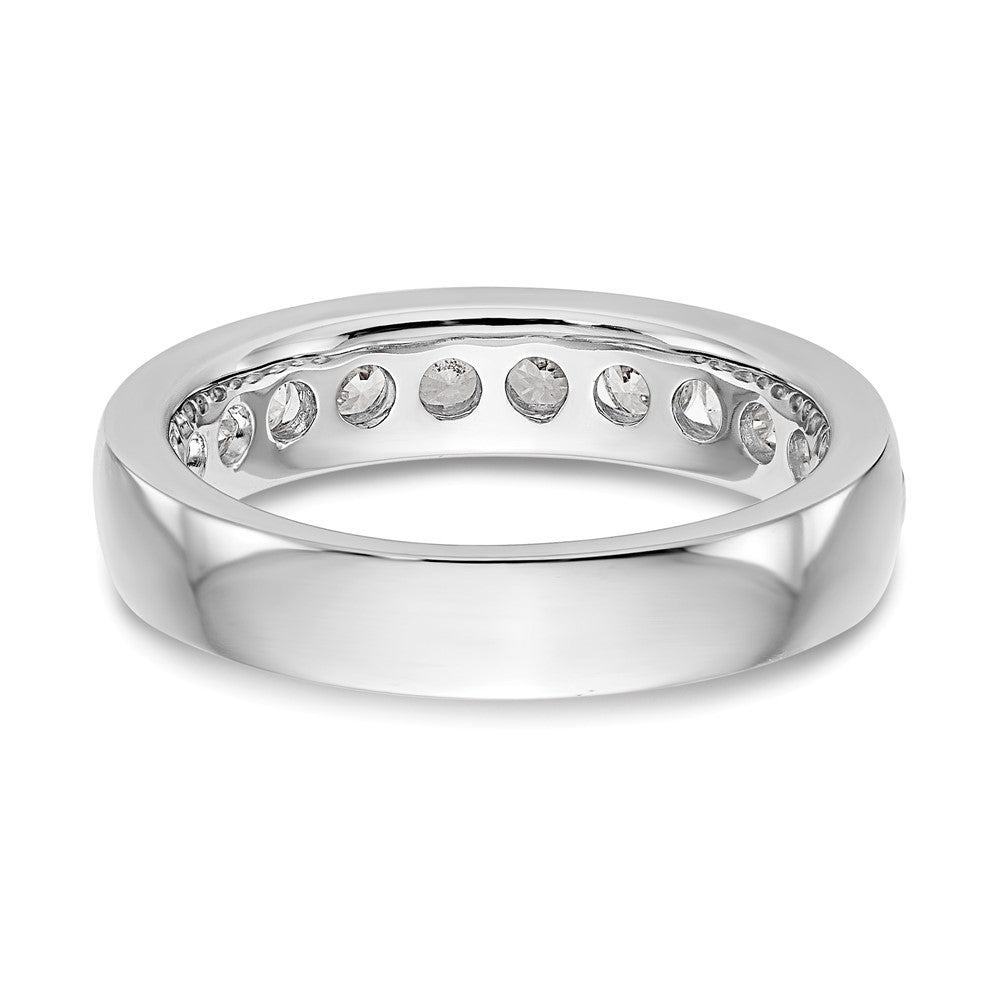 14k White Gold 11-Stone 1 carat Round Diamond Complete Channel Band