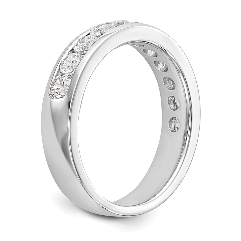 14k White Gold 11-Stone 1 carat Round Diamond Complete Channel Band