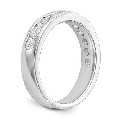 14k White Gold 11-Stone 1 carat Round Diamond Complete Channel Band