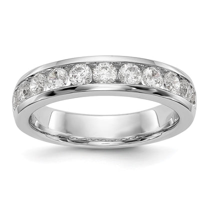 14k White Gold 11-Stone 1 carat Round Diamond Complete Channel Band