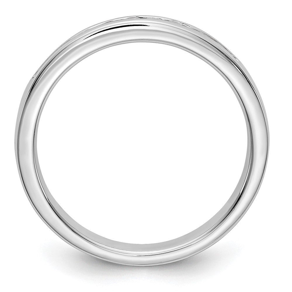 14K White Gold 11 Stone 1/5 Carat Round Diamond Complete Channel Band