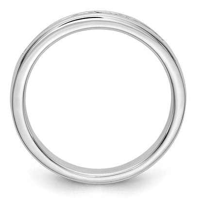 14K White Gold 11 Stone 1/5 Carat Round Diamond Complete Channel Band