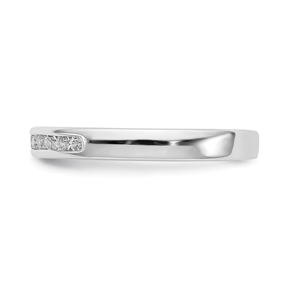 14K White Gold 11-Stone Real Diamond Channel Band