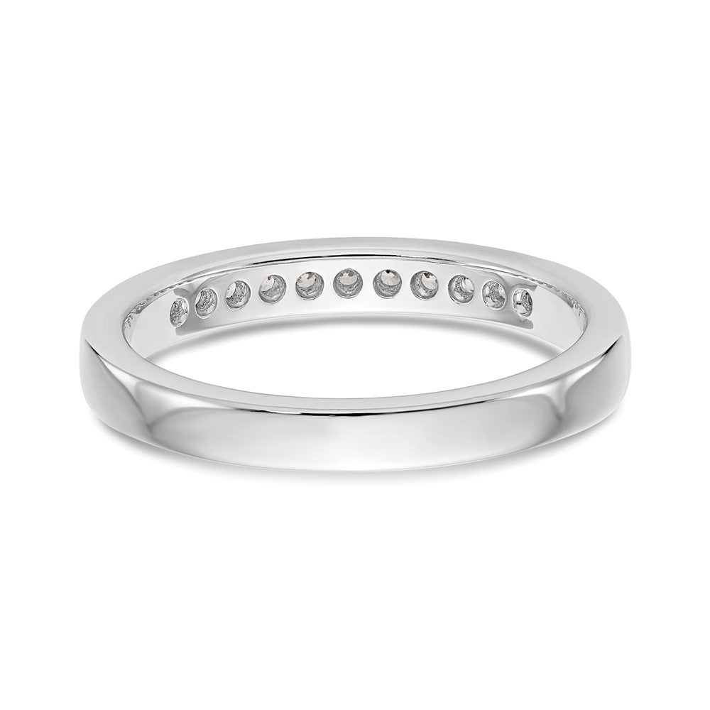 14K White Gold 11-Stone Real Diamond Channel Band