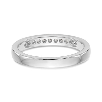 14K White Gold 11-Stone Real Diamond Channel Band