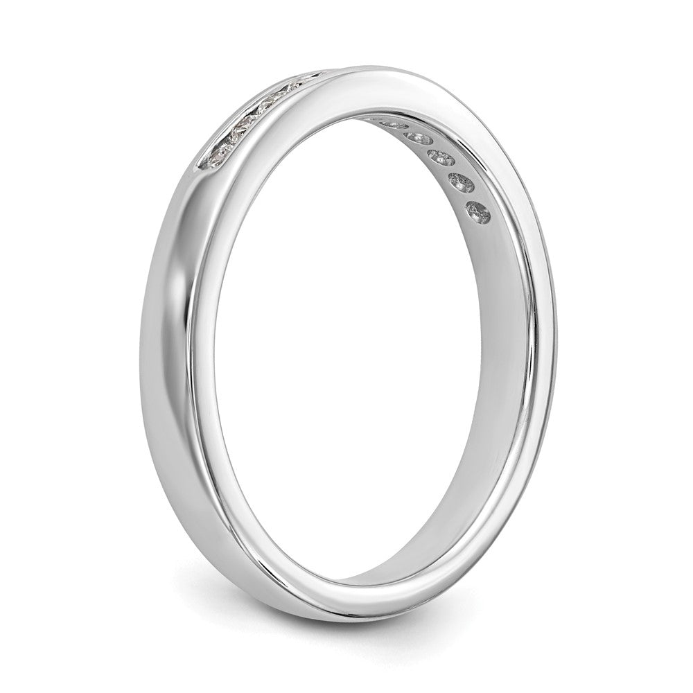 14K White Gold 11-Stone Real Diamond Channel Band