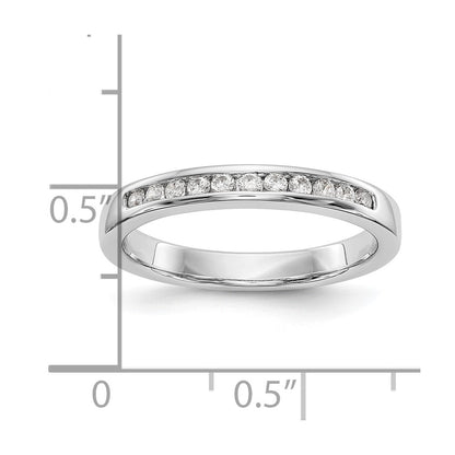 14K White Gold 11-Stone Real Diamond Channel Band