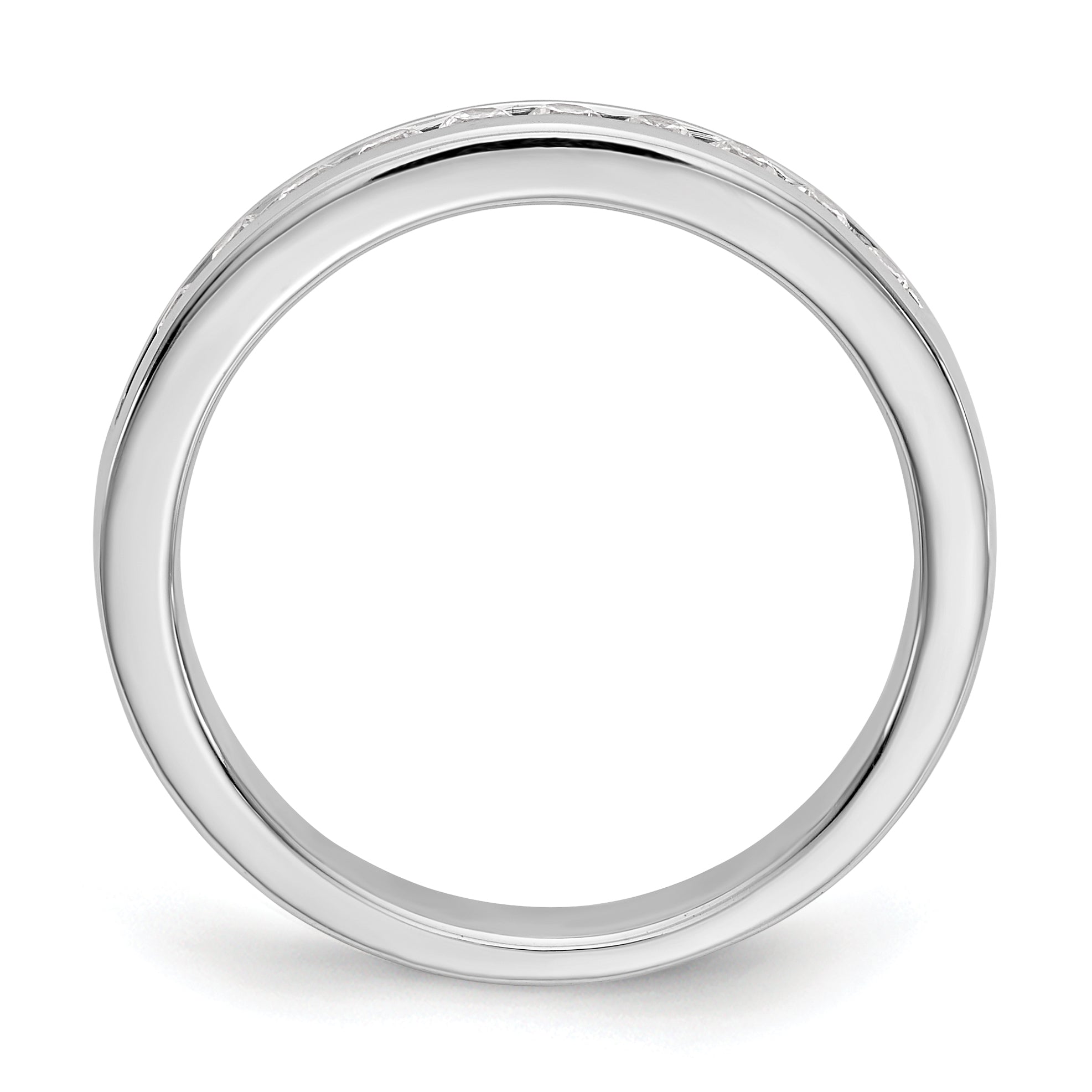 14K White Gold 11 Stone 1/3 Carat Round Diamond Complete Channel Band