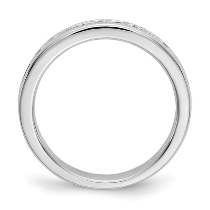 14K White Gold 11 Stone 1/3 Carat Round Diamond Complete Channel Band