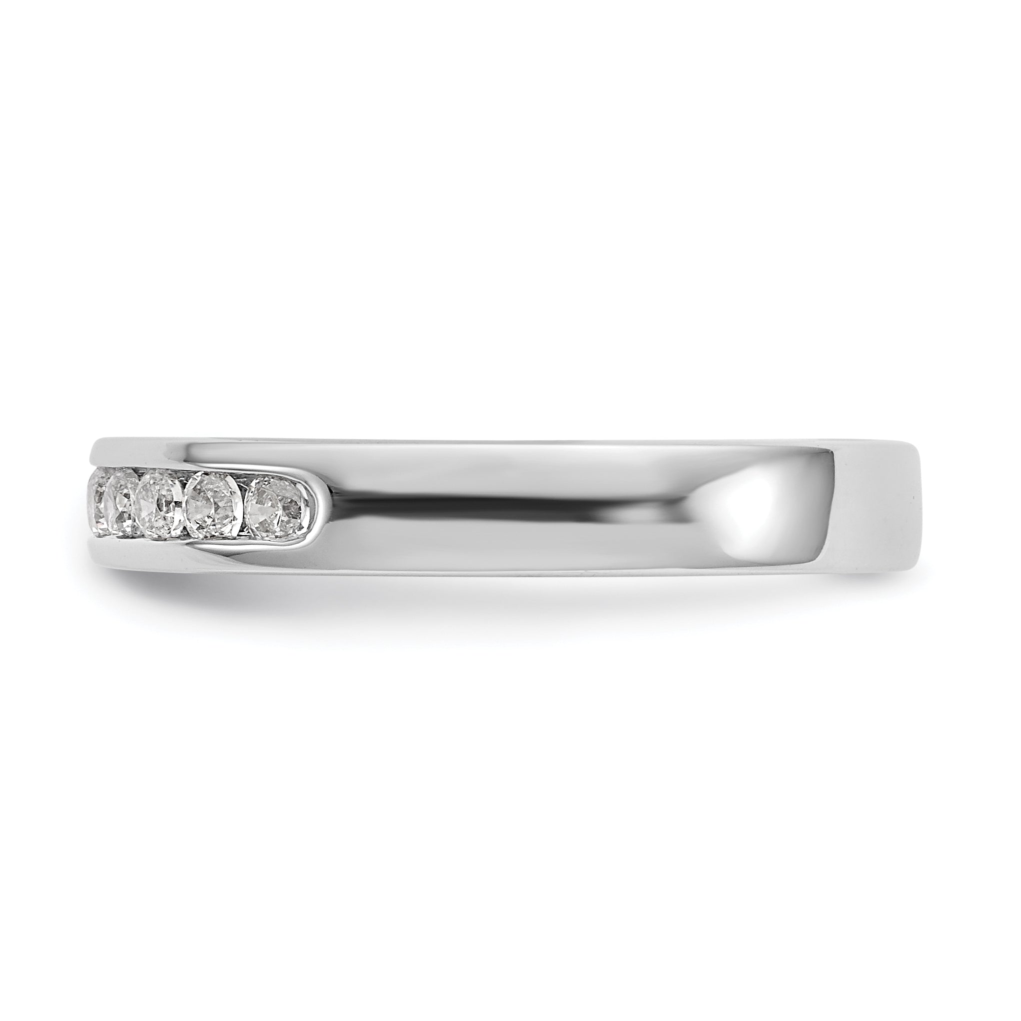 14K White Gold 11 Stone 1/3 Carat Round Diamond Complete Channel Band