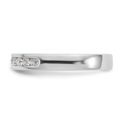 14K White Gold 11 Stone 1/3 Carat Round Diamond Complete Channel Band