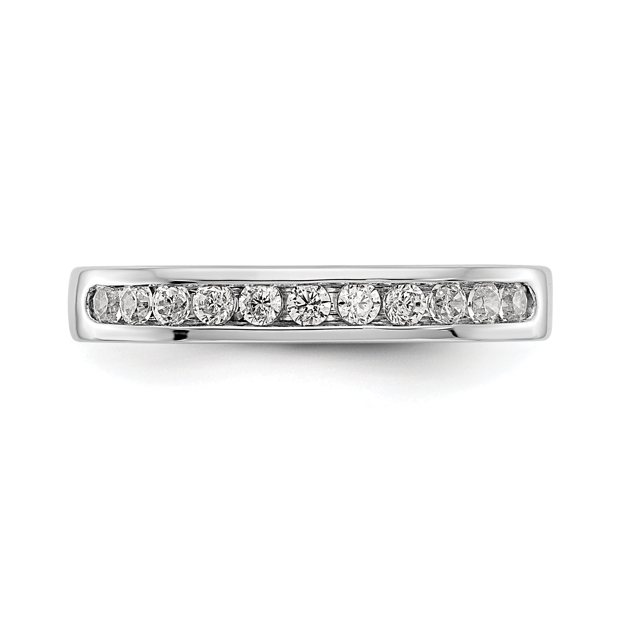 Platinum 11 Stone 1/3 Carat Round Diamond Complete Channel Band