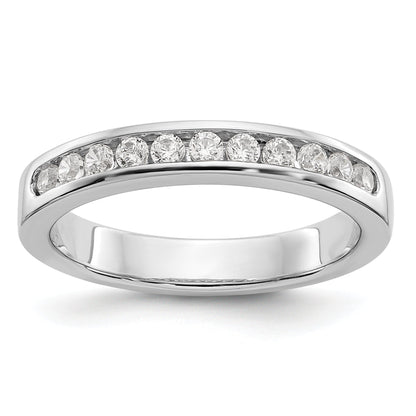 Platinum 11 Stone 1/3 Carat Round Diamond Complete Channel Band