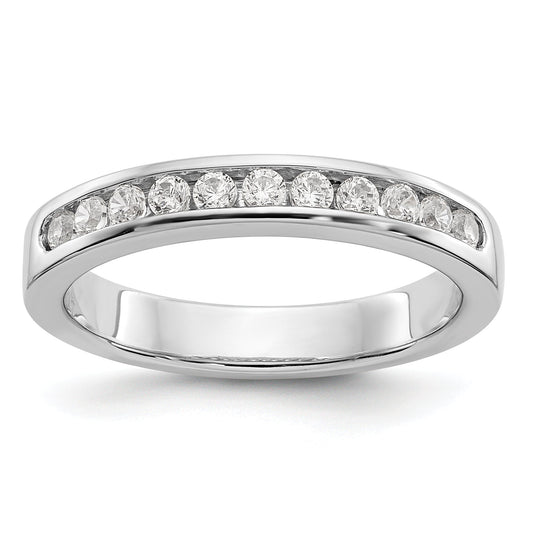 Platinum 11 Stone 1/3 Carat Round Diamond Complete Channel Band