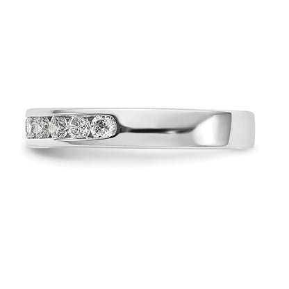 14K White Gold 11-Stone Real Diamond Channel Band