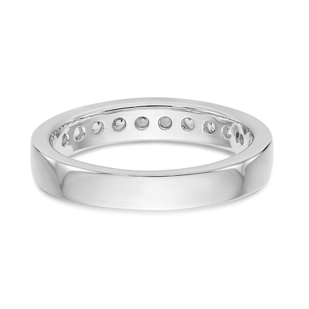 14K White Gold 11-Stone Real Diamond Channel Band