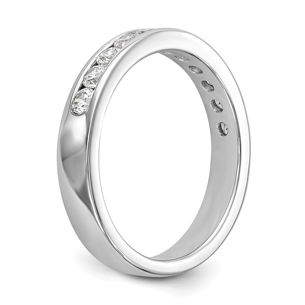 14K White Gold 11-Stone Real Diamond Channel Band