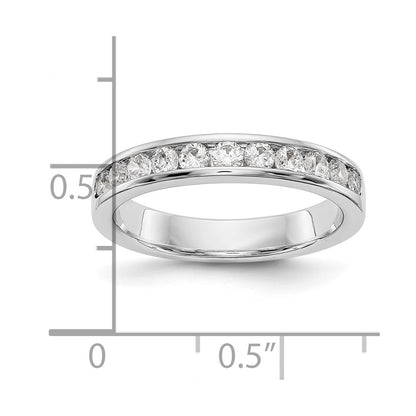 14K White Gold 11-Stone Real Diamond Channel Band