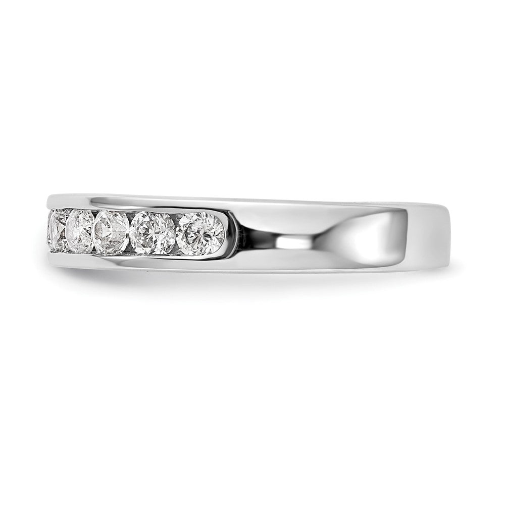 14K White Gold 11-Stone Real Diamond Channel Band
