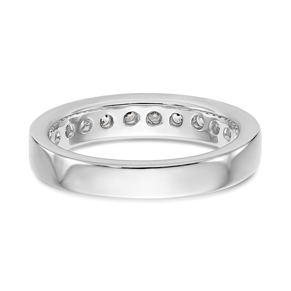14K White Gold 11 Stone 3/4 Carat Round Diamond Complete Channel Band