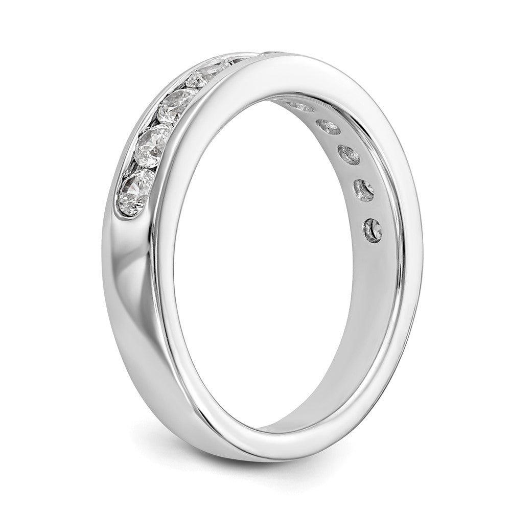 14K White Gold 11-Stone Real Diamond Channel Band