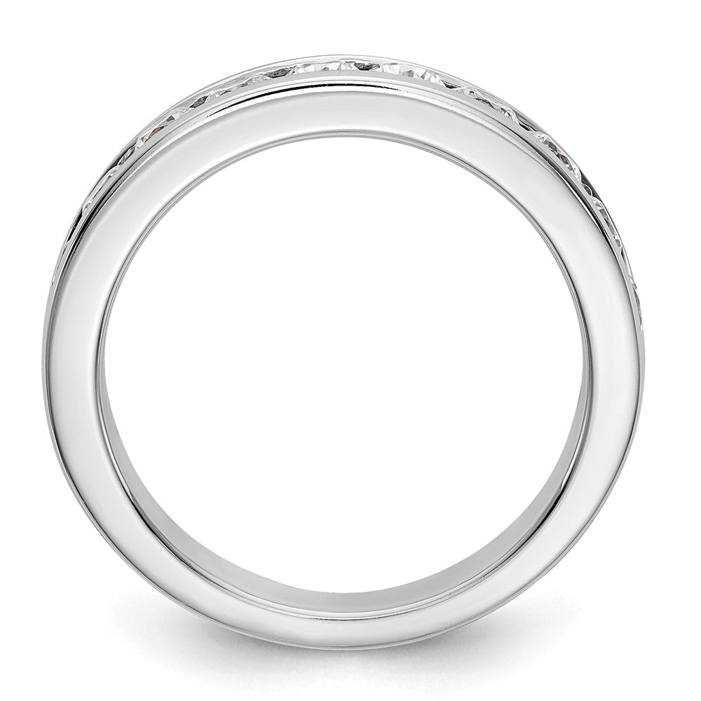 14K White Gold 11-Stone Real Diamond Channel Band