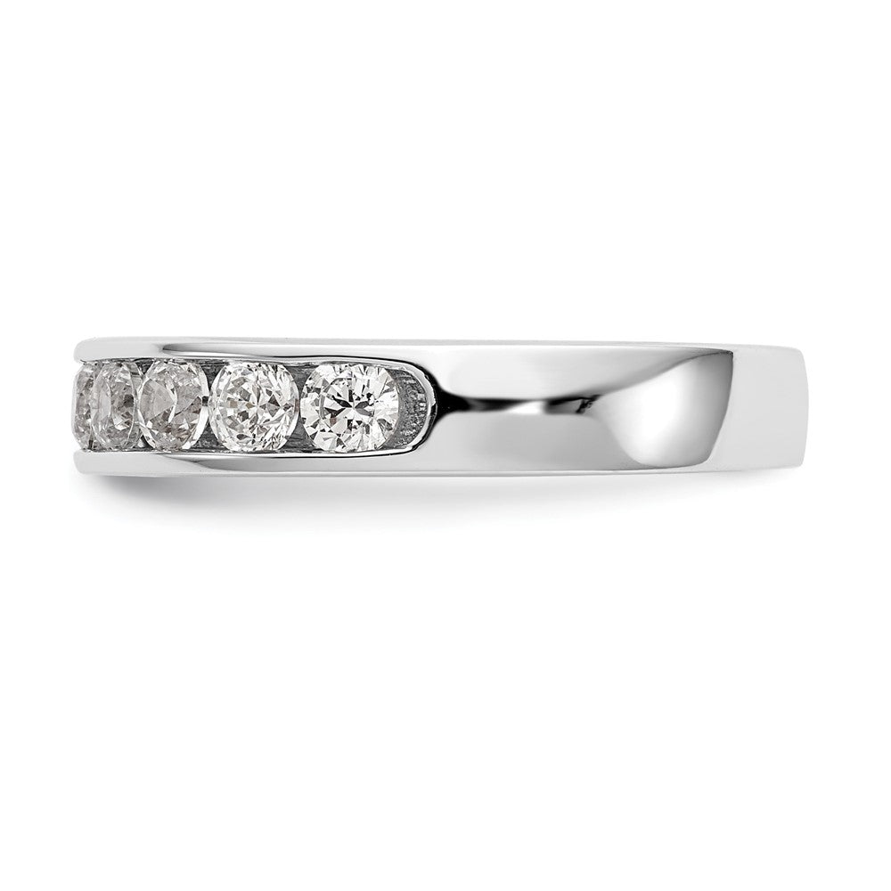 14K White Gold 11-Stone Real Diamond Channel Band