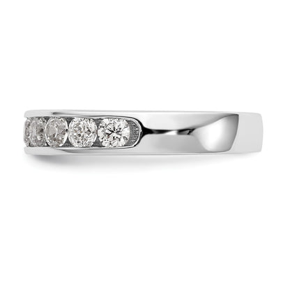 14K White Gold 11-Stone Real Diamond Channel Band